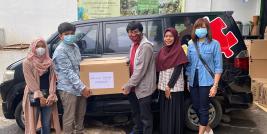 ASEAN Autism Network (AAN) by Yayasan Autisma Indonesia (YAI) and AAN Secretariat facilitated mask donations from AHA Centre, Jakarta, Indonesia on 10 March 2021