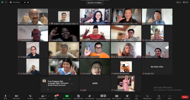 A group screenshot of 16 DET FT 2024 participants from Asia Pacific region and beyond during the Zoom meeting.