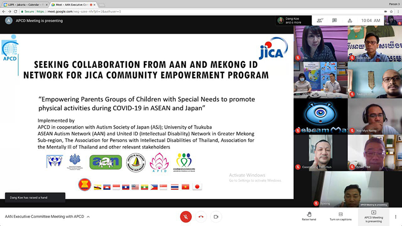 This Project intends to work closely with emerging groups such as ASEAN Autism Network (AAN), United ID (Intellectual Disability) Network in Greater Mekong Sub-region, and other associations for persons with psychosocial disabilities.