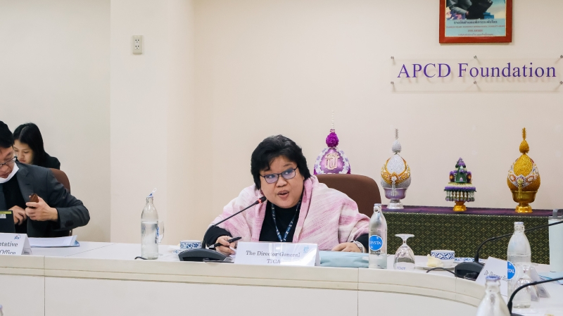 Ms. Chidchanok Malayawong, Director of the Development Promotion and Coordination Division, Thailand International Cooperation Agency (TICA), gives feedback following the presentation by the Community Development Department.