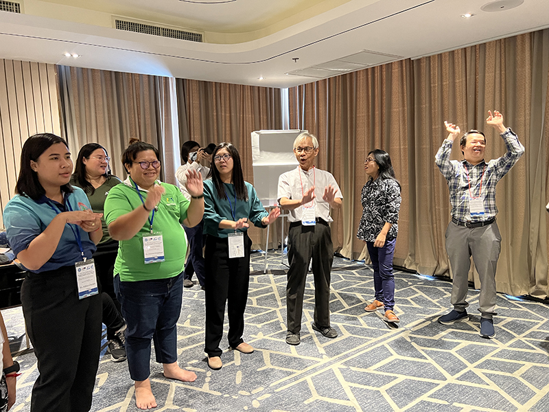 The participants had mini games to warm up before training started every morning.