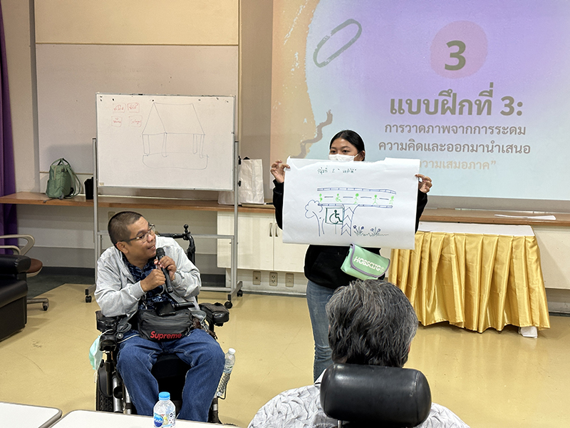 The participants were divided into groups and asked to present their vision of an inclusive society for each group’s work.