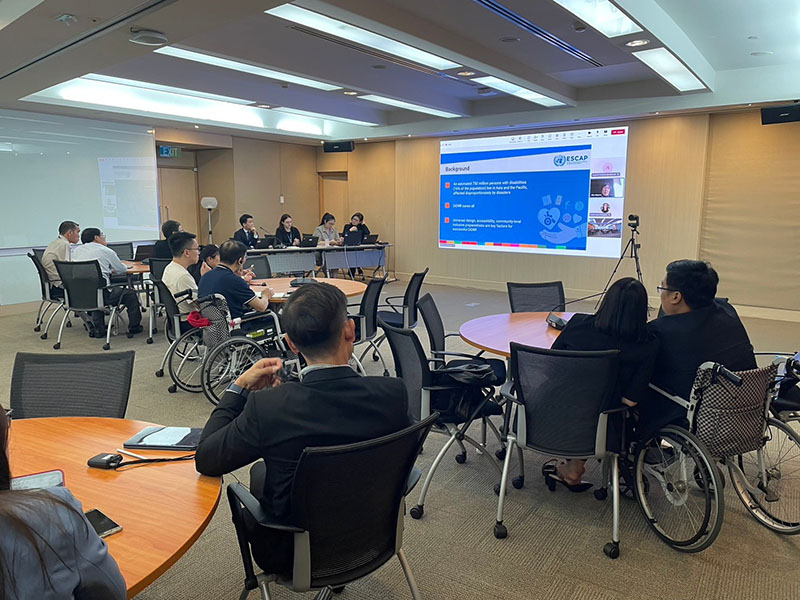 Learning session of Stakeholder’s meeting at UNESCAP on Sharing experiences on DiDRR implementation in Asia-Pacific countries with ESCAP Representatives on January 22nd, 2024.