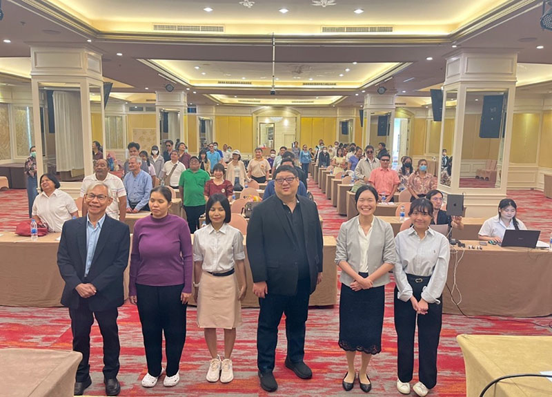 Group photo of participants, facilitators, and guest speakers more than 50 persons taken after the morning session on the first day of the training program.