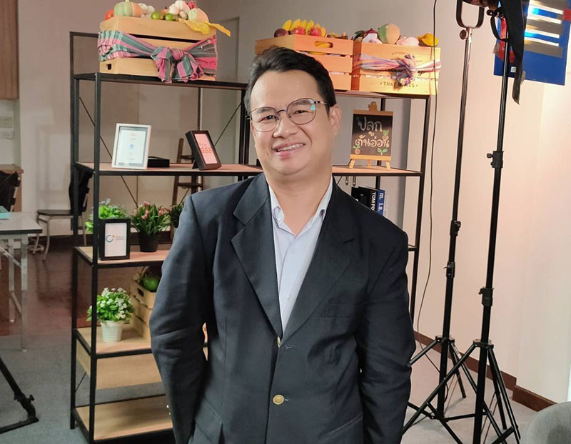 Mr. Watcharapol’s individual smiling photo after the interview about showcasing the impact of networking and collaboration through regional disability development initiatives, based on lived experience.