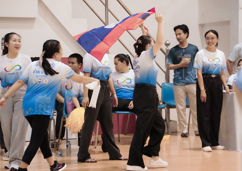 : The athletes with autism represented Cambodia, Indonesia, Lao PDR, Malaysia, Philippines, Thailand and Vietnam competed the inclusive sport games, included Mr. Chayoot Homdee, staff with Autism from APCD. 