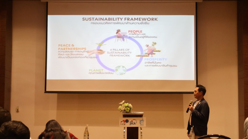 Mr. Samrit Anupak, Head of Community Development, Inclusion and Social Affairs at Central Group, shared the company’s good practices and perspectives on sustainable development and disability inclusion.
