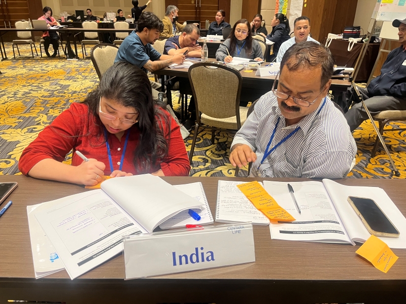Participants from India discussed exercises in the TCTP 2026 workbook.