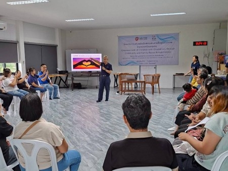 ในกิจกรรมที่สนับสนุนโดย SCT ผู้แทน ศพอ. ได้แบ่งปันประสบการณ์ ในการฝึกอบรมคร้งที่สอง เรื่อง           “พลังครอบครัวในการส่งเสริมเด็กพิการ” ในวันที่ 19 กันยายน 2569