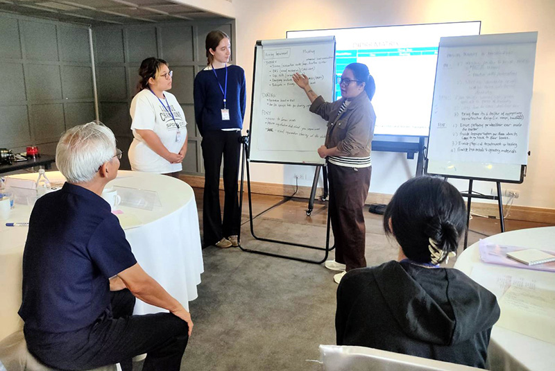 Photo 3: Participants presented disaster preparedness strategies for people who live with physically impaired and hearing impairment using the DIDRR matrix tool.