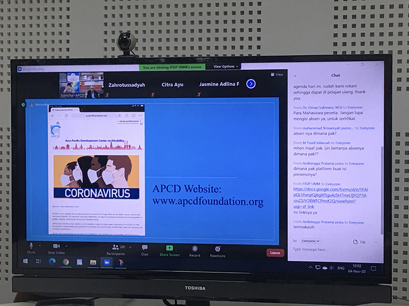 ​​​​​​​Mr. Somchai Rungsilp, Manager - Community Development Department, informed about gathering good practices and lessons learned on how to cope with COVID-19 on APCD website which is available in English and Thai version.
