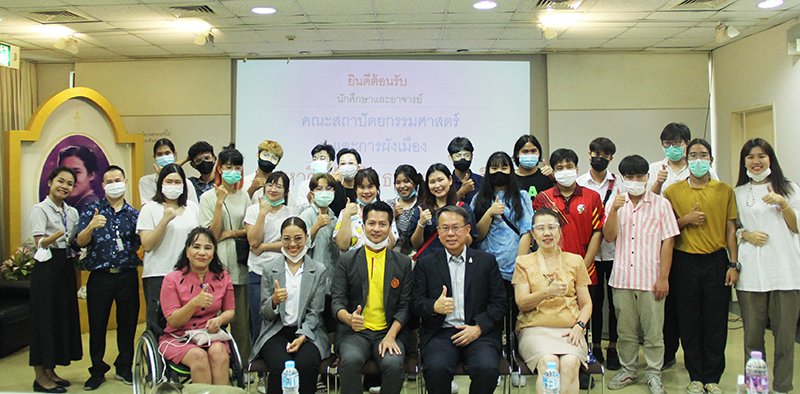 Group photos of students and lecturers from the Faculty of Architecture and Planning, Thammasat University with APCD staff