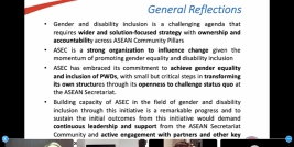 A delegate from the ASEAN Secretariat facilitated on general reflections.