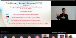 APCD presented the Third Country Training Program (TCTP) on "Strengthening Disability Inclusive Disaster Risk Reduction in the ASEAN Region." Japan International Cooperation Agency (JICA), Thailand International Cooperation Agency (TICA), and APCD will collaborate to carry out the project.