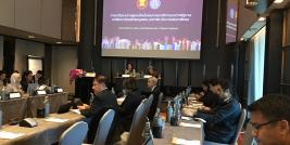 Ms. Usana Berananda, Director-General of the Department of ASEAN Affairs and Prof. Amara Pongsapich, Representative of Thailand to the AICHR delivered welcome remarks and provided information about Human Rights in ASEAN Framework.