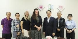 Group photo of The St. Catherine University, a potential partner of World Endeavors Thailand Office’s visitors and APCD staff.