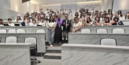A group photo featuring APCD speakers, SWU lecturers, and enthusiastic 3rd-year students from the International College for Sustainability Studies.