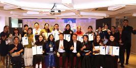 Mongolian participants proudly displayed their certificates alongside APCD staff and Secretary of The Embassy of Mongolia to Kingdom of Thailand during the closing ceremony.