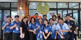 Group photo of students and Asst. Pro. Dr. Theeraphong Bualar during a tour at APCD 60+ Plus Bakery & Chocolate café which were facilitated by Ms. Supaanong Panyasirimongkol.