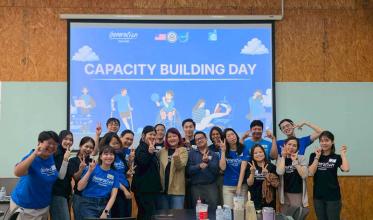 Group photo of Generation Thailand Staffs and APCD Resource Persons, Mr. Watcharapol Chuengcharoen and Ms. Supaanong Panyasirimongkol.