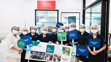 Picture 1: Group photo of team members from Millennium Hilton Bangkok and Ms. Wilailekha Somprach (first person on the left), Manager of 60+ Plus.