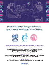 Cover of Practical Guide for Employers to Promote Disability-Inclusive Employment in Thailand.